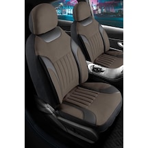 Fiat Egea Comfort Tay Tüyü Oto Koltuk Kılıfı Fermuarlı Ön Arka Set Kahverengi Edition