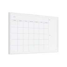 U Brands Marka Manyetik Tahta Folyosu, Duvar Tahtası, Tebeşir Tahtası, 50,8 X 76,2 Cm, Beyaz Ahşap Çerçeveli Takvim, Kuru Silinebilir Açık Ceviz