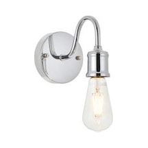 Coman Tekli Krom Duvar Lambası Yatak Odası-Yatak Başı-Banyo İçin Siyah