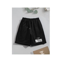 Tarzsokak Bay Brooklyn Just Take Act Baskılı Sportif Unisex Bermuda Siyah