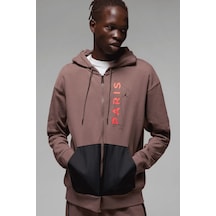 Nike Jordan Paris Saint-germain Fleece Mens Hoodie Erkek Kapüşonlu Sweatshirt Kahverengi Kahverengi