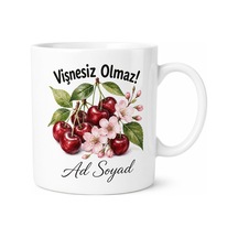 Vişne Kullananlara Vişne Reçeli Vişne Suyu Ekşi Vişne Yaz Meyvesi Kupa Bardak Hediye Beyaz / Çok Renkli