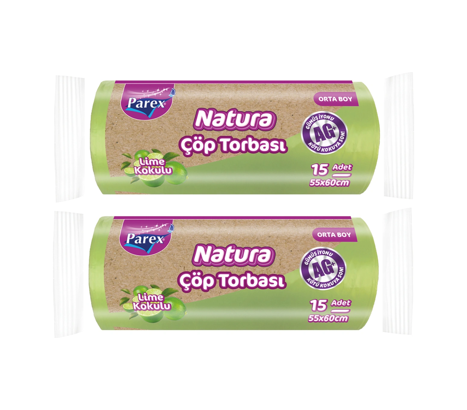 Natura Çöp Torbası Orta Boy 15'li 55 X 60 Cm İkili Paket