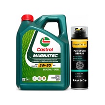 Castrol Motor Yağı Magnatec 5W-30 A5 4 L + Lastik Tamir Kiti 400 ML