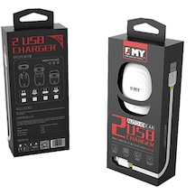 Emy My-228 2 Port 5v-2.4a Kafa - Mıcro Usb Kablolu
