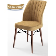 Canisa Flex Serisi, Üst Kalite Mutfak Sandalyesi, Cappucino Sandalye, Gürgen Ceviz Ahşap Ayak Sandalye Cappucino Ayaklar Ceviz