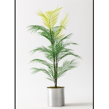 Rüzgar Yapay Çiçekçilik Metal Saksıda Areka 130 Cm Yeşil