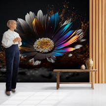 Tek Parça Duvar Kağıtları 3d Işıltılı Papatya Çiçeği