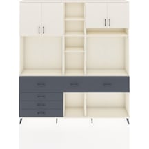 Arges Dolap 11 Raflı 6 Çekmeceli 4 Kapaklı 220x30x243 Aytaşı-aytaşı/antrasit Aytası/antrasıt