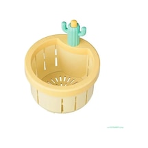 Novahub Yenilikçi Kaktüs Mutfak Atık Süzgeç Boşaltma Sepeti, Çok Fonksiyonlu Yeşil Kaktüs Lavabo Filtresi Net Yellow