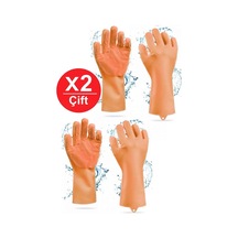 Silikon Eldiven Bulaşık Yıkama Eldiveni Dayanıklı Kaymaz Tırtıklı Eldiven Fırın Mutfak Eldiveni