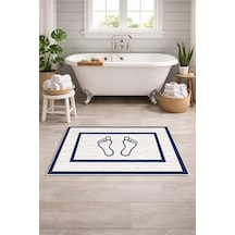 Pelangi Kaymaz Banyo Halısı, Ayak Desenli, Su Emici Süngerli Yüzey, Makinede Yıkanabilir, Modern Stil, Sarı, 40x60 Cm Açık Ceviz