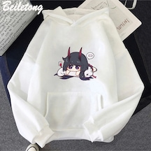 Beyaz Honkai Etki 3rd Hoodies Kawaii Karikatür Yumuşak Sıcaksev Beyaz