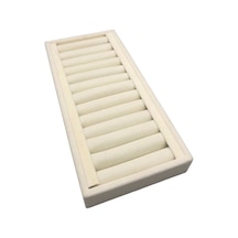 Yerli Üretim Süet Kumaş Krem Renk 25 Cm / 11,5 Cm Kelepçe-bileklik Sergileme Standı Çok Renkli