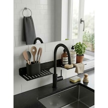 Orret Home Eviye Önü Organizer Rafı Metal Lavabo Üstü Raf Mutfak Evye Üstü Organizer Duvara Yapışkanlı Delmede Diğer