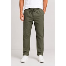Classics Men Keten Erkek Beli Bağlamalı Casual Jogger Pantolon 7734 haki