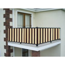Ceylan Home Balkon Demiri Perdesi Bağcıklı Kahverengi Sarı 200X80