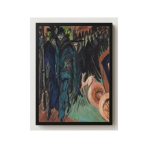 Modern Sanat Kirchner Friedrichstraße Sokak Sahnesi Çerçevesiz Poster 21x30 Cm A4 Tablo Modern Sanat