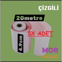 4,9 Cm X 20 M Ekg Kagıdı 20 Metre 5 Rulo Çizgili