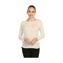 Bulalgiy  Bga113467 Kadın Uzun Kollu T-Shirt Ekru