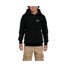 Zepplin Giyim Atlanta Hawks Logo Siyah Çocuk Kapşonlu Sweatshirt Siyah