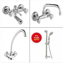 Banyo Mutfak Evye Lavabo Bataryası + Duş Seti