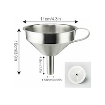 Filtreli Paslanmaz Çelik Huni – 110 Mm - 1 Adet/Paket