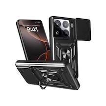 Newface Xiaomi Mi 15 Pro Kılıf Pars Lens Yüzüklü Silikon - Siyah