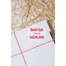 Senin Için Özenle Hazırlandı Beyaz 50 Mm Yuvarlak Yapışkanlı Sticker Etiket 100 Adet