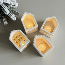 Dörtlü Mini Ev Silikon Kalıp 5.3x2.5 Cm