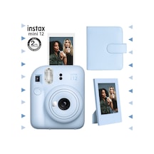 Fujifilm Instax Mini 12 Fotoğraf Makinesi + Çerçeve + 64'lü Kare Albüm Seti Mavi