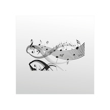 Folyo Sticker Müzik Notaları 60cm Uzunluk Siyah