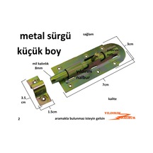 Metal Sürgü Küçük Boy Karşılıklı Emniyet Sürgüsü