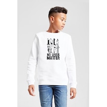 Tshirthane Horror Knifes No Live Matter Beyaz Çocuk 2ip Sweatshirt 001 Beyaz