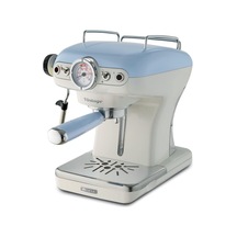 Vintage Espresso Kahve Makinesi Mavi 1389/15 - Süt Köpürtme Başlığı, 900 Watt, 0,9 Litre Çıkarılabilir Su Tankı, Çıkarılabilir Damlama Tepsisi Ve Bardak Tutucu, Bekleme Fonksiyonu Çok Renkli