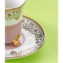 Ornette 6 Kişilik Porselen Türk Kahvesi Fincan Takımı Çok Renkli