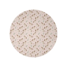 At Desenli 47 İnç Yuvarlak Polar Battaniye, Yumuşak, Hafif, Yetişkin & Çocuk-a10 Horse Floral Leaf