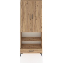 Arges Dolap 4 Raflı Tek Çekmeceli Tek Askılı 88x30x221 Çam-çam Çam