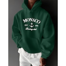 Uyguntarz Unisex Monaco Racing Club Baskılı Tasarım Oversize Sweatshirt Yeşil