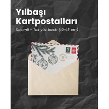 Yılbaşı Çam Ve Küre Temalı Kartpostal Ve Zarf Seti, Yeniyıl Tebri