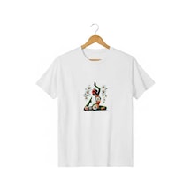 Kadın Beyaz %100 Pamuk Yoga Çiçek Desenli Meditasyon Baskılı Bisiklet Yaka T-shirt Beyaz Kadın Beyaz %100 Pamuk Yoga Çiçek Desenli Meditasyon Baskılı Bisiklet Yaka T-shirt Beyaz