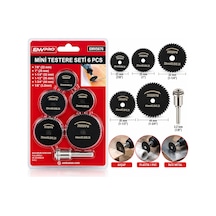 6pcs Mini Testere Set 7/8 Inc-22mm - 1 Inc-25mm - 1-1/4 Inc-32mm - 1-1/2 Inc-35mm - 1-3/4 Inc- 44mm - 1/8 Inc--3.2mm Bx4