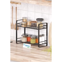 Masa Tezgah Üstü Düzenleyici Metal Organizer Raf Banyo Mutfak Rafı Baharatlık Makyaj Standı