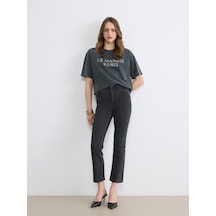 Lcw Jeans Antrasit Yüksek Bel Flare Kadın Jean Pantolon