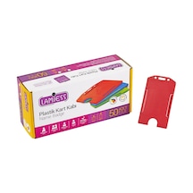 Lamiess Lms 217 Dikey Plastik Kart Kabı Kırmızı 50'Li