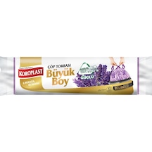 Koroplast Güçlü Büzgülü Çöp Torbası Lavanta Kokulu Büyük Boy 10'lu 65 x 70 CM