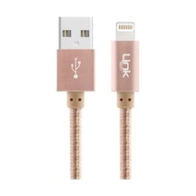 Linktech K544 30 CM Safe Lightning Usb Örgü Metal Data Şarj Kablosu