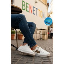 United Colors Of Benetton Beyaz Bağcıklı Cilt Erkek Spor Ayakkabı Bnı-12113 M
