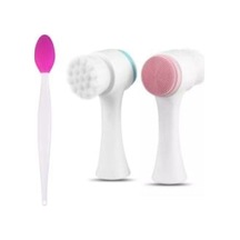 Izla Cilt Temizleme Fırçası + Burun Siyah Nokta Temizleyici Dudak Peeling Fırça Koyu Pembe