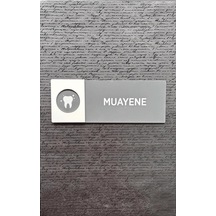 Muayene Doktor Hastahane Kapı İsimlik Yönlendirme Levhası Antrasit&beyaz Pleksi Kendinden Yapışkanlı